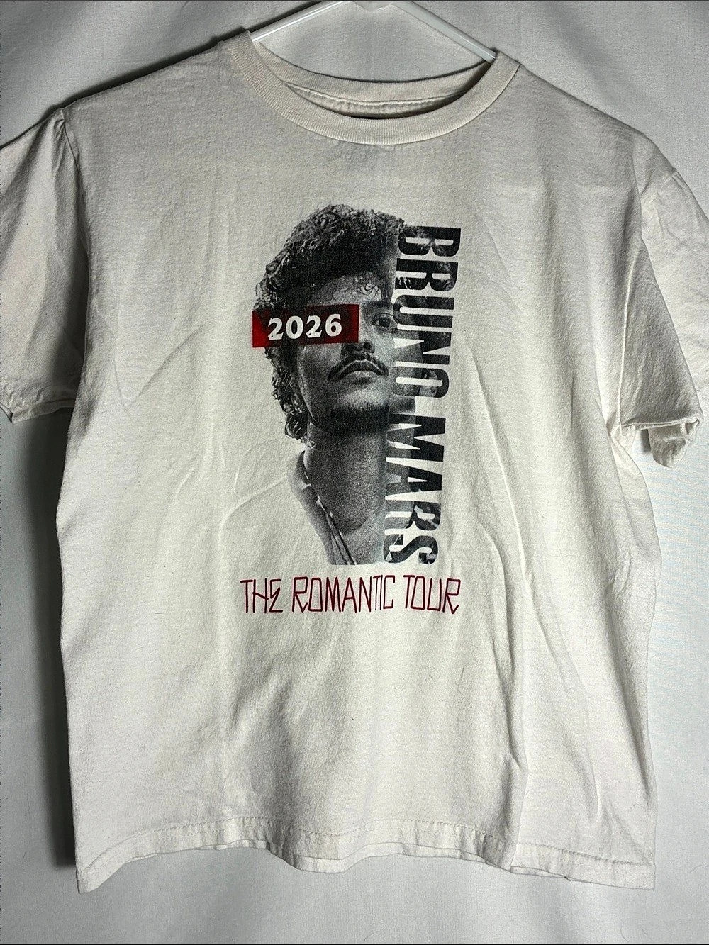 Official Bruno Mars The Romantic Tour Shirt 2026 Concert Merch Graphic Tee Large